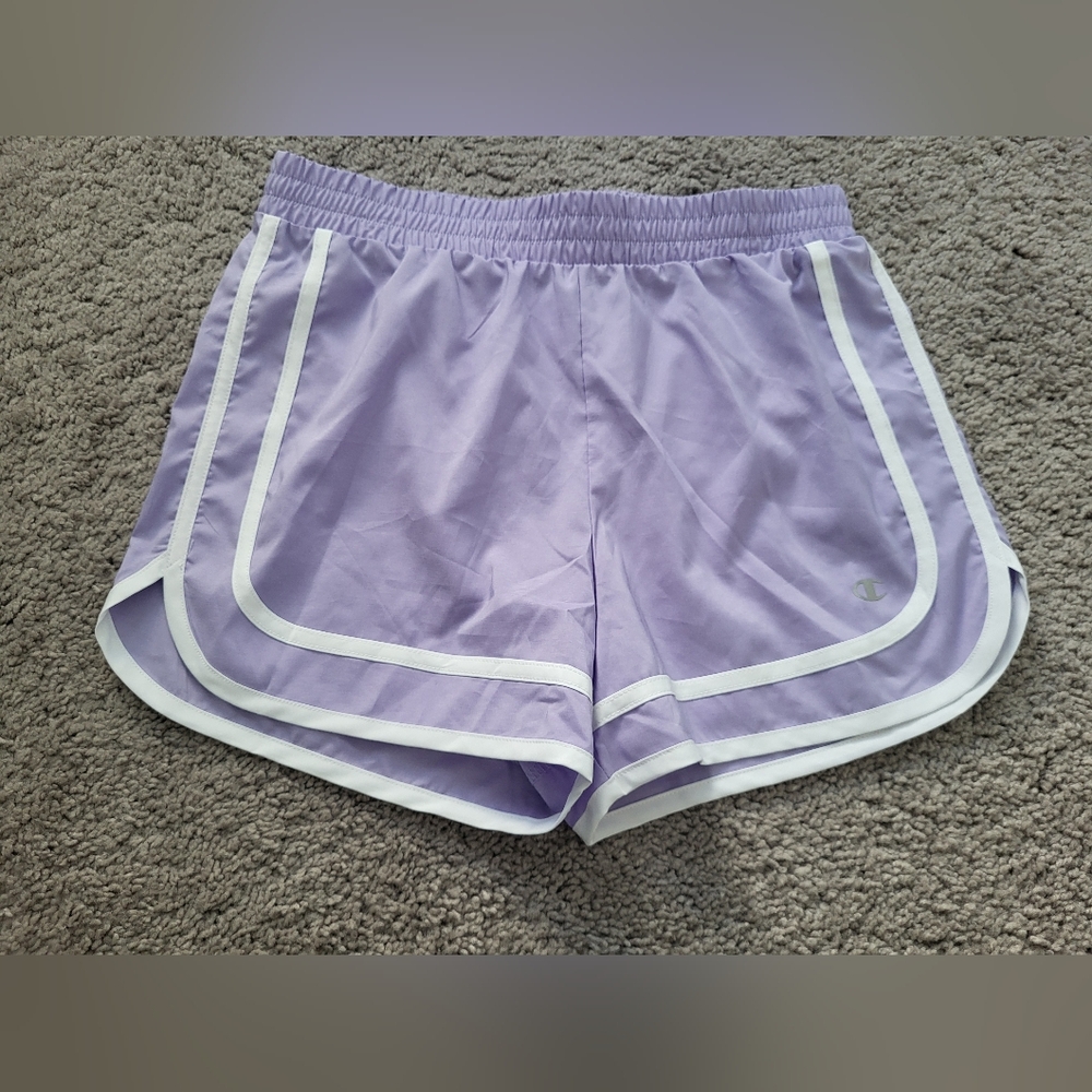 Champion Lavender Kids Athletic Shorts with White Trim